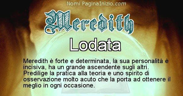 Meredith - Significato reale del nome Meredith