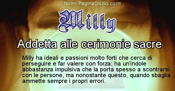 Milly - Significato reale del nome Milly