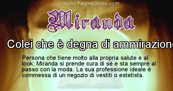 Miranda - Significato reale del nome Miranda