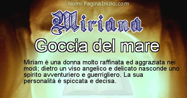 Miriana - Significato reale del nome Miriana