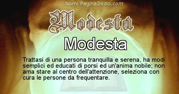 Modesta - Significato reale del nome Modesta