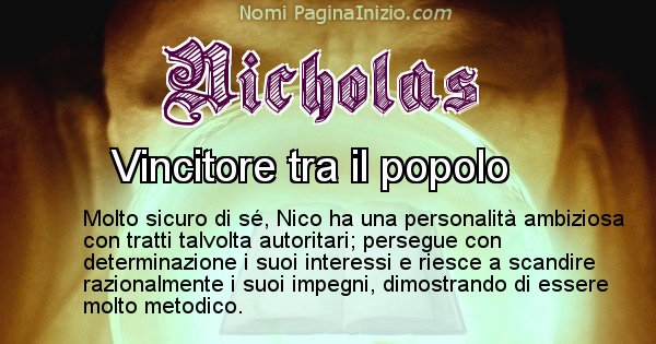 Nicholas - Significato reale del nome Nicholas