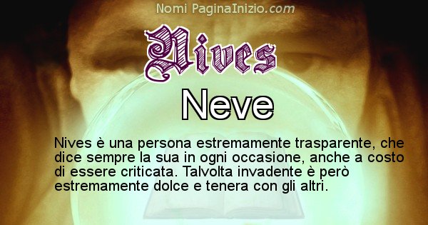Nives - Significato reale del nome Nives