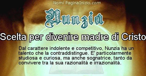 Nunzia - Significato reale del nome Nunzia