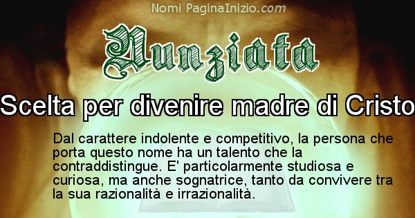 Nunziata - Significato reale del nome Nunziata