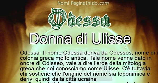 Odessa - Significato reale del nome Odessa