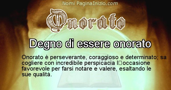 Onorato - Significato reale del nome Onorato