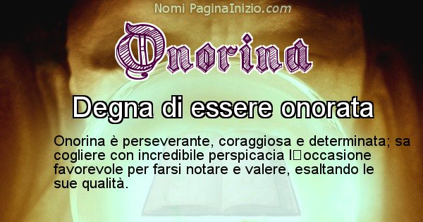 Onorina - Significato reale del nome Onorina