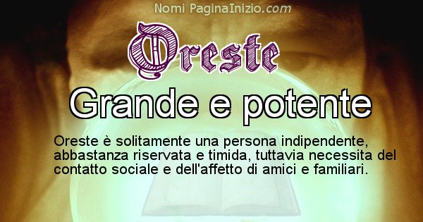 Oreste - Significato reale del nome Oreste