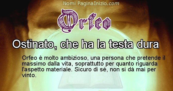 Orfeo - Significato reale del nome Orfeo