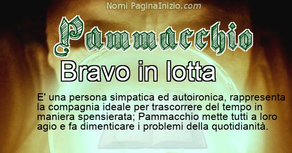 Pammacchio - Significato reale del nome Pammacchio