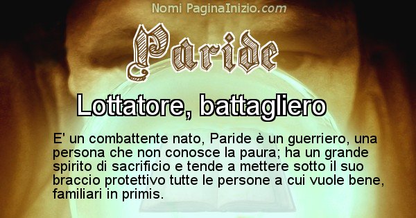 Paride - Significato reale del nome Paride