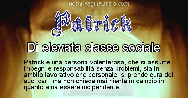 Patrick - Significato reale del nome Patrick