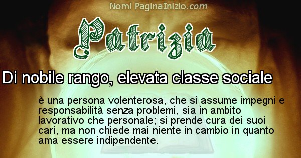 Patrizia - Significato reale del nome Patrizia