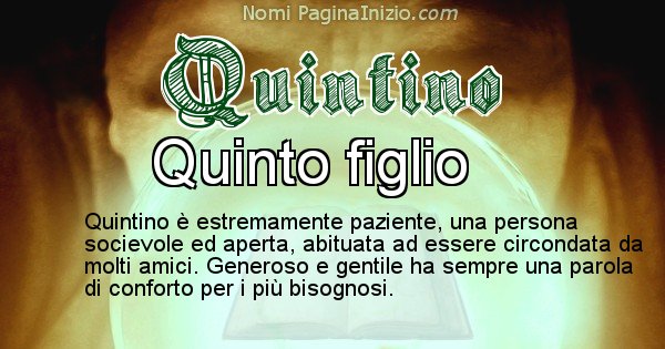 Quintino - Significato reale del nome Quintino