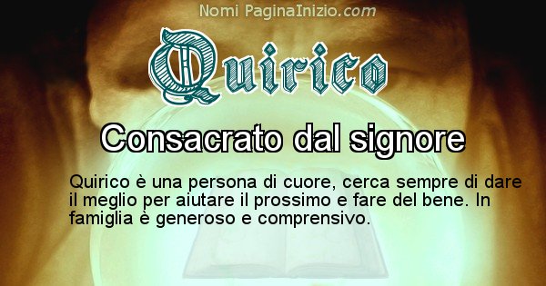 Quirico - Significato reale del nome Quirico