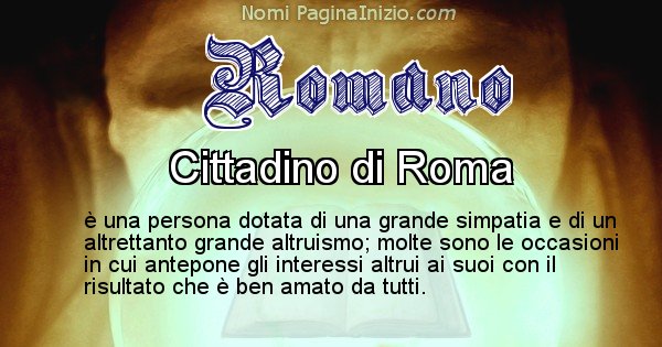 Romano - Significato reale del nome Romano