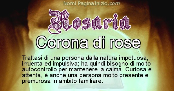 Rosaria - Significato reale del nome Rosaria