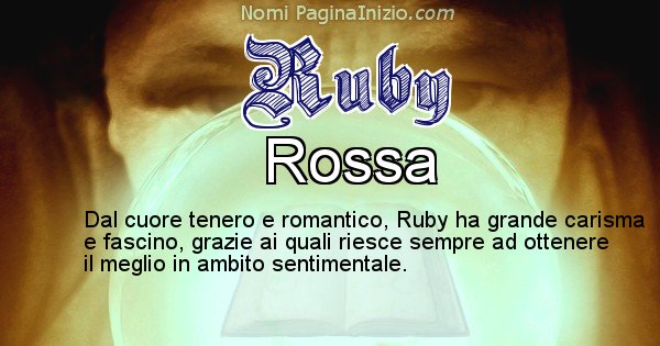 Ruby - Significato reale del nome Ruby