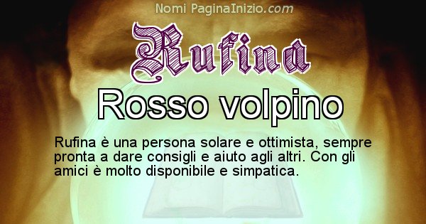 Rufina - Significato reale del nome Rufina