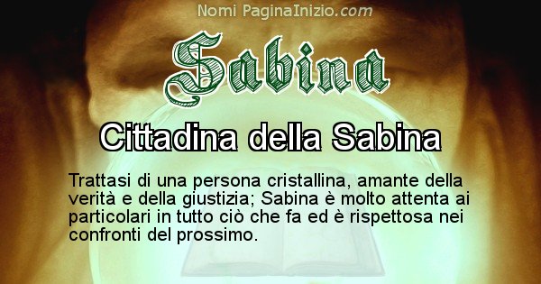 Sabina - Significato reale del nome Sabina