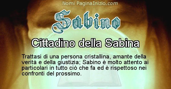 Sabino - Significato reale del nome Sabino