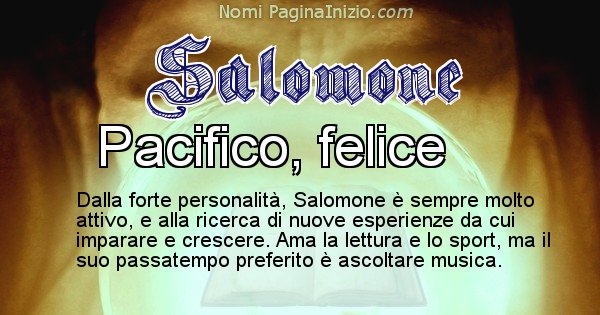 Salomone - Significato reale del nome Salomone