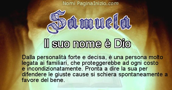 Samuela - Significato reale del nome Samuela