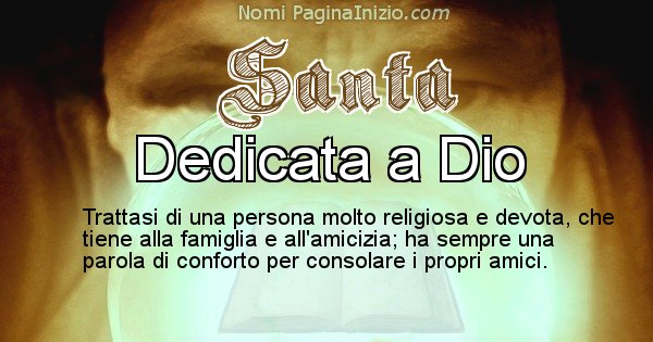 Santa - Significato reale del nome Santa