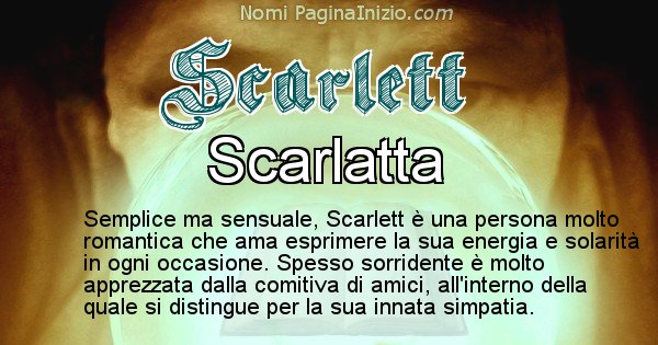 Scarlett - Significato reale del nome Scarlett