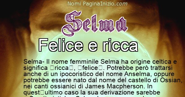 Selma - Significato reale del nome Selma