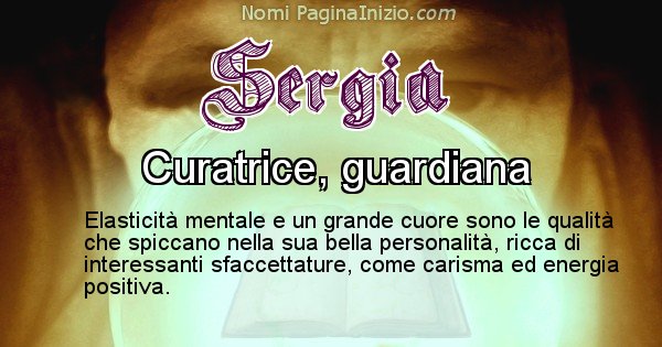 Sergia - Significato reale del nome Sergia