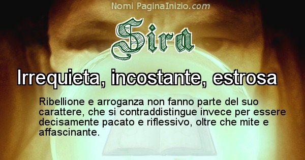 Sira - Significato reale del nome Sira