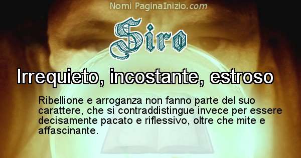 Siro - Significato reale del nome Siro