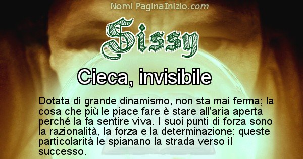Sissy - Significato reale del nome Sissy