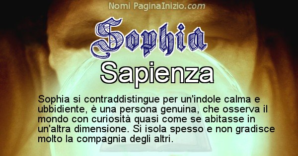Sophia - Significato reale del nome Sophia
