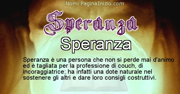 Speranza - Significato reale del nome Speranza