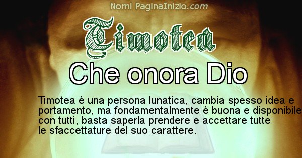 Timotea - Significato reale del nome Timotea