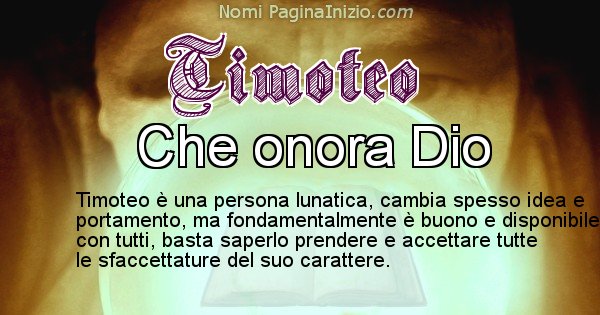 Timoteo - Significato reale del nome Timoteo