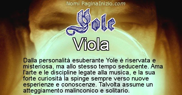 Yole - Significato reale del nome Yole