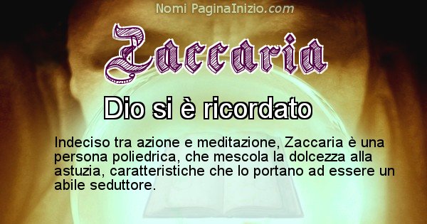 Zaccaria - Significato reale del nome Zaccaria