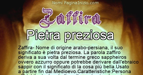 Zaffira - Significato reale del nome Zaffira