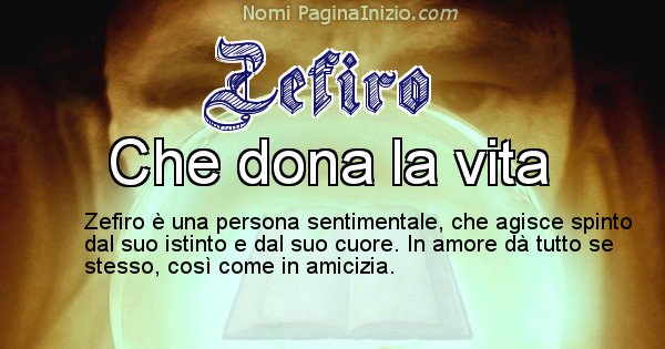 Zefiro - Significato reale del nome Zefiro