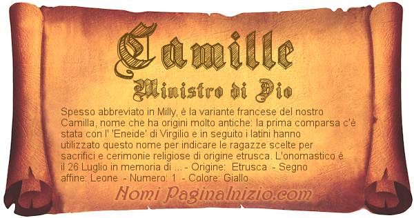 Camille: significato del nome, curiosità, onomastico