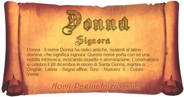 Donna Significato Del Nome Curiosità Onomastico