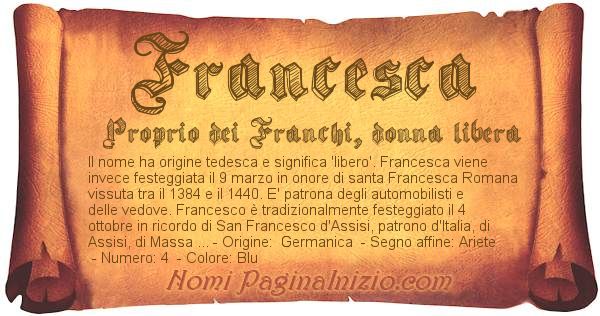 significato nome francesca significato nome francesca