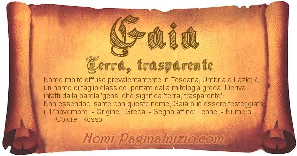 Significato Del Nome Gaia