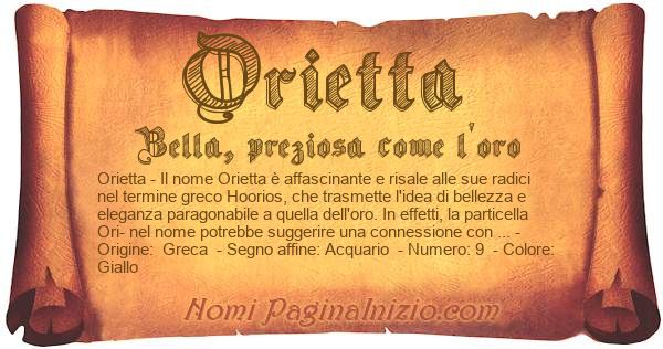 Significato del nome Orietta Significato del nome Orietta