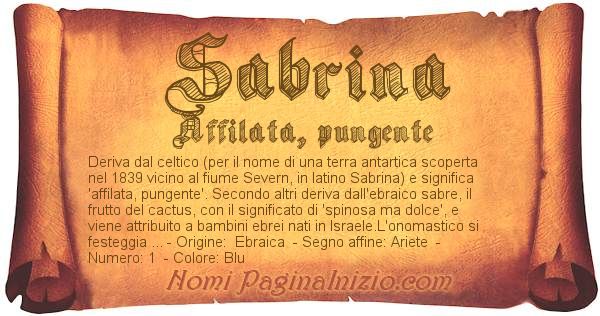 Significato Del Nome Sabrina