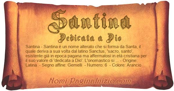 Significato Del Nome Santina
